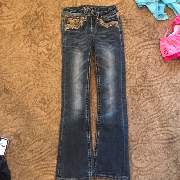 grace in la camo jeans